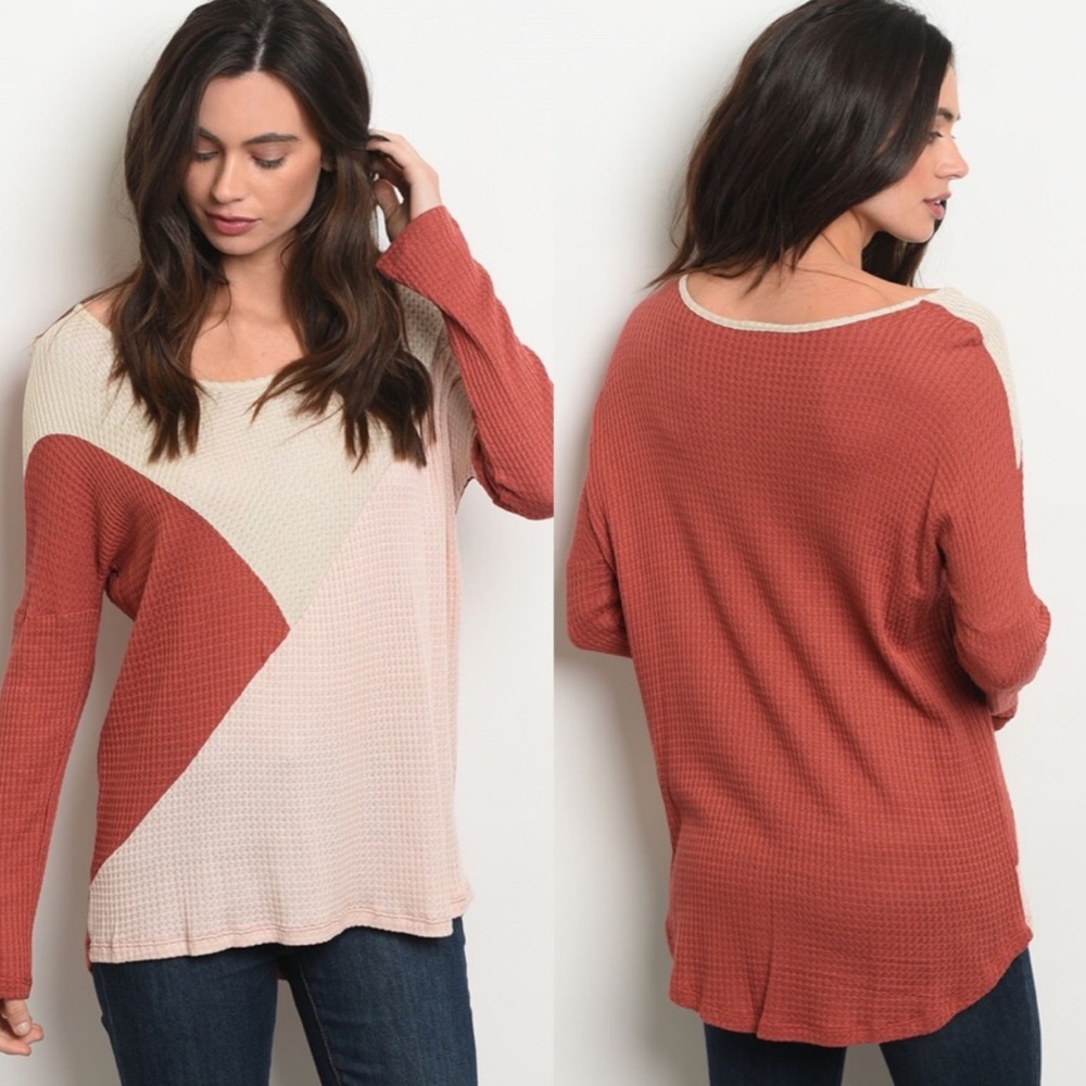 ☀️3 PACK | EARTH COLOR BLOCK WAFFLE TOP